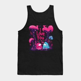 I Love You Mushroom - Love Valentine&#39;s Day Lover Couple Cute Funny Tank Top